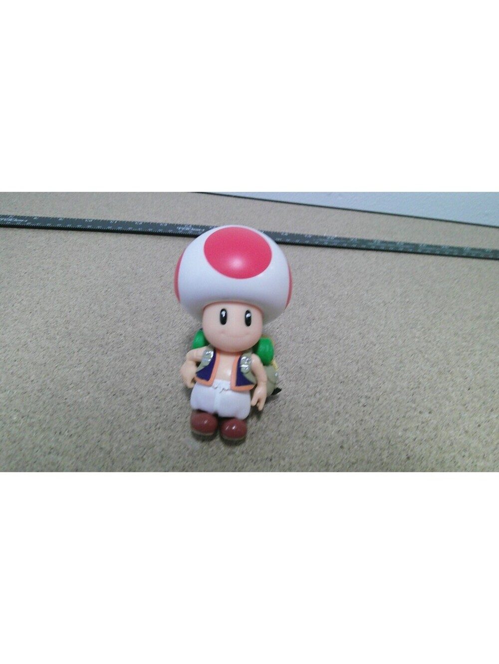Super Mario Toad Action Figure with Backpack and Accessories